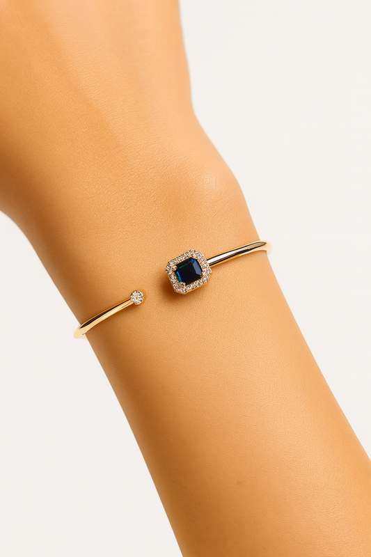 Brazalete Cuadro Zafiro Con Diamantes