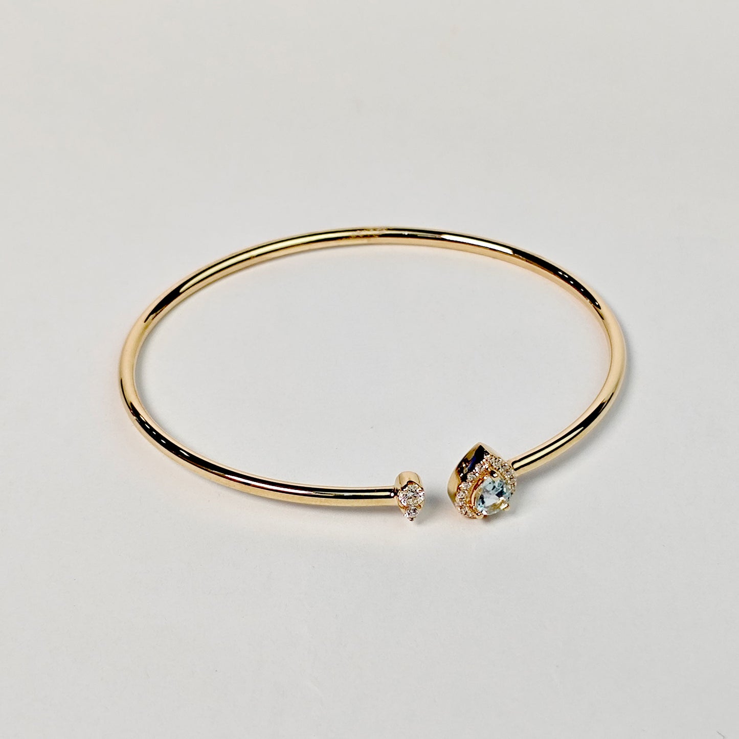 Brazalete Gota De Aguamarina y Diamantes