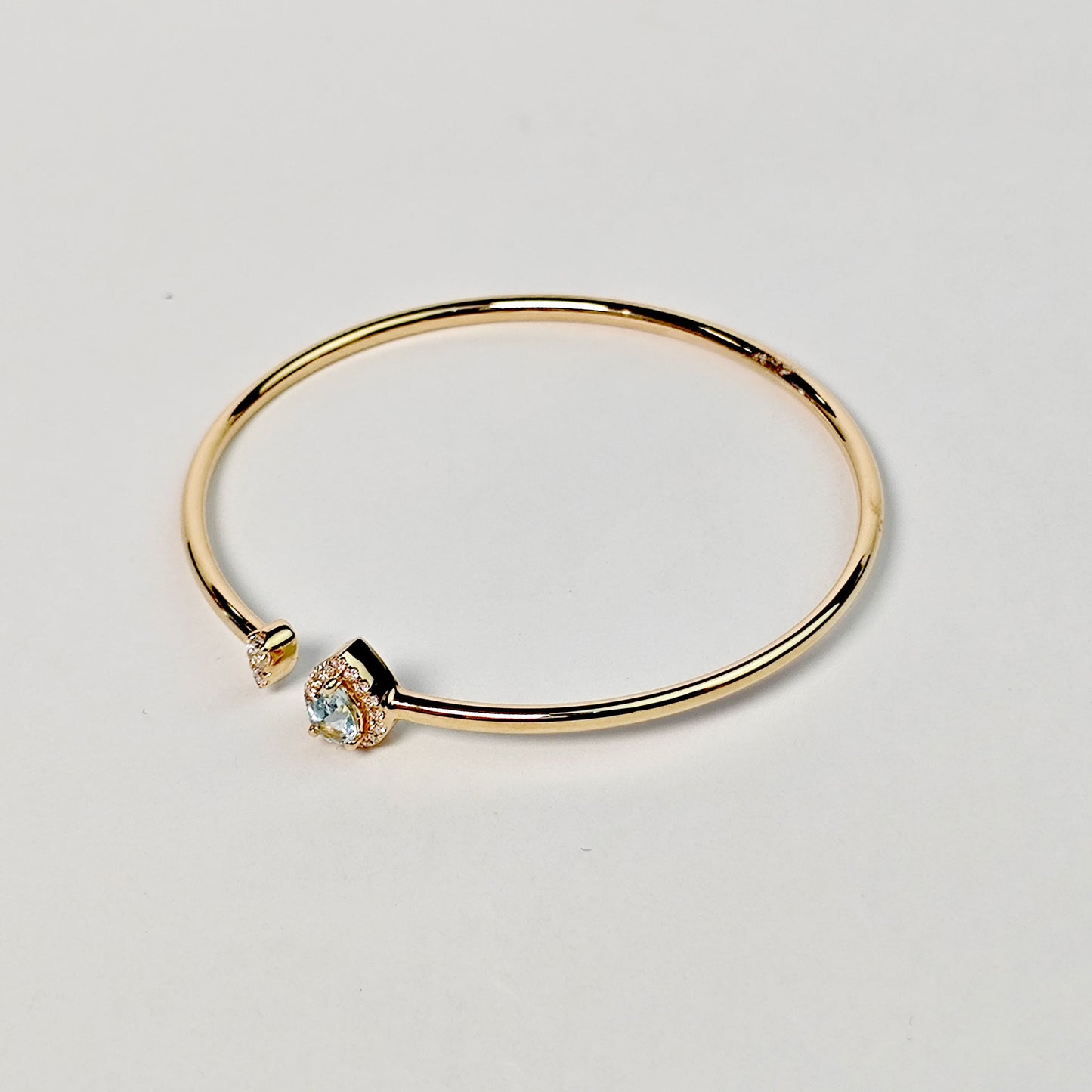 Brazalete Gota De Aguamarina y Diamantes