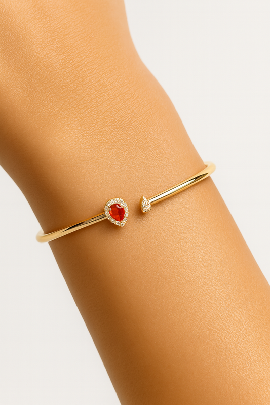 Brazalete Gota De Rubí y Diamantes