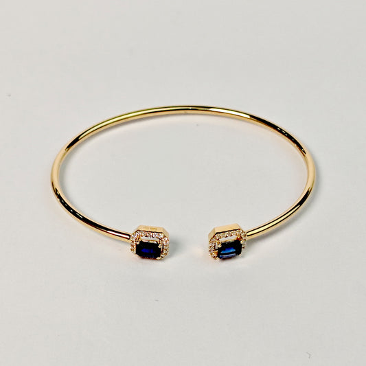 Brazalete Doble Cuadro Zafiro con Diamantes