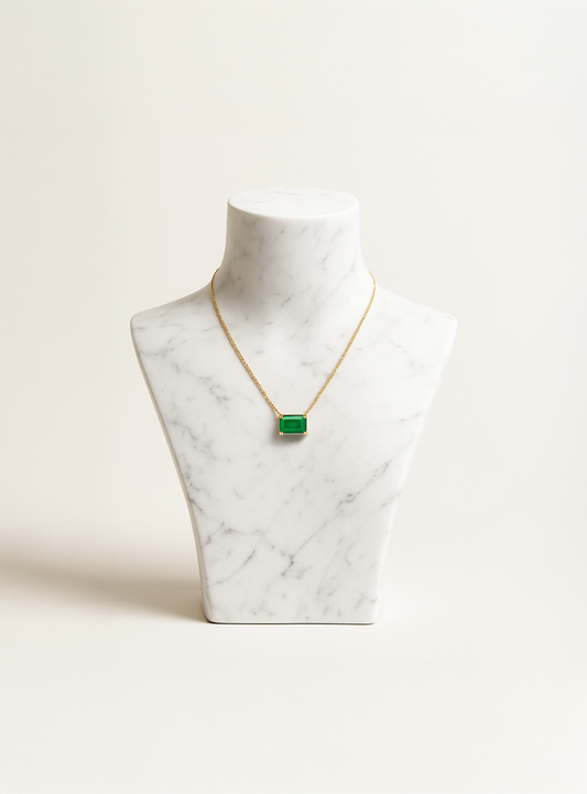 Collar Solitario De Esmeralda