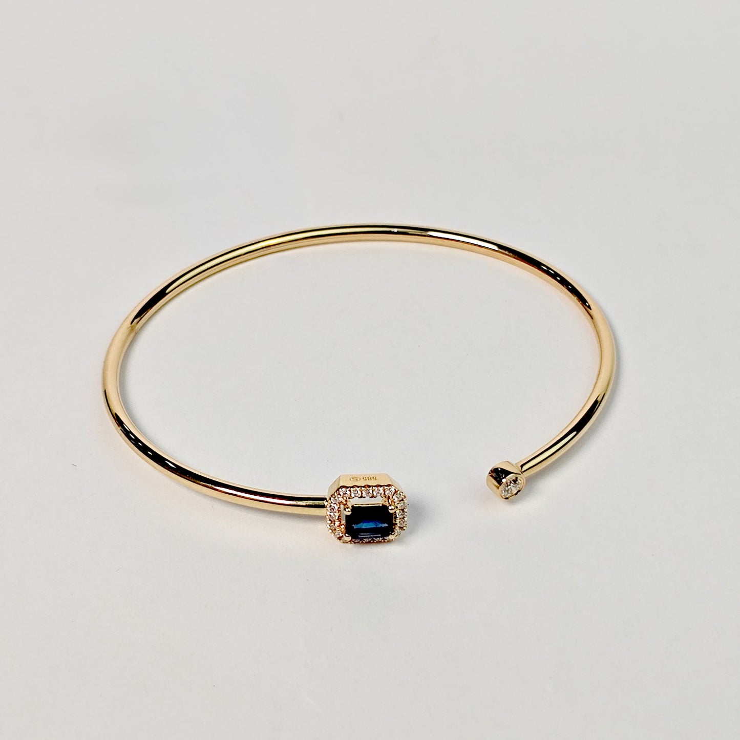 Brazalete Cuadro Zafiro Con Diamantes