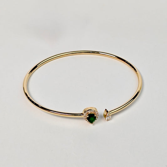 Brazalete Gota De Esmeralda y Diamantes