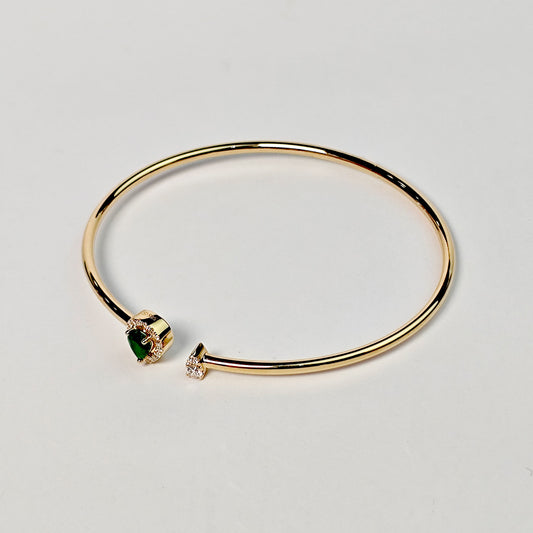 Brazalete Gota De Esmeralda y Diamantes