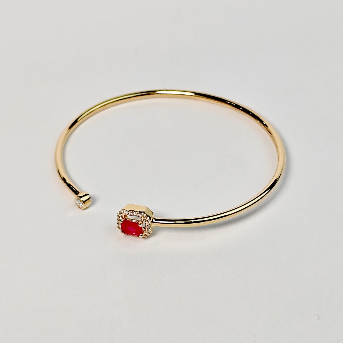 Brazalete Cuadro Rubí Con Diamantes